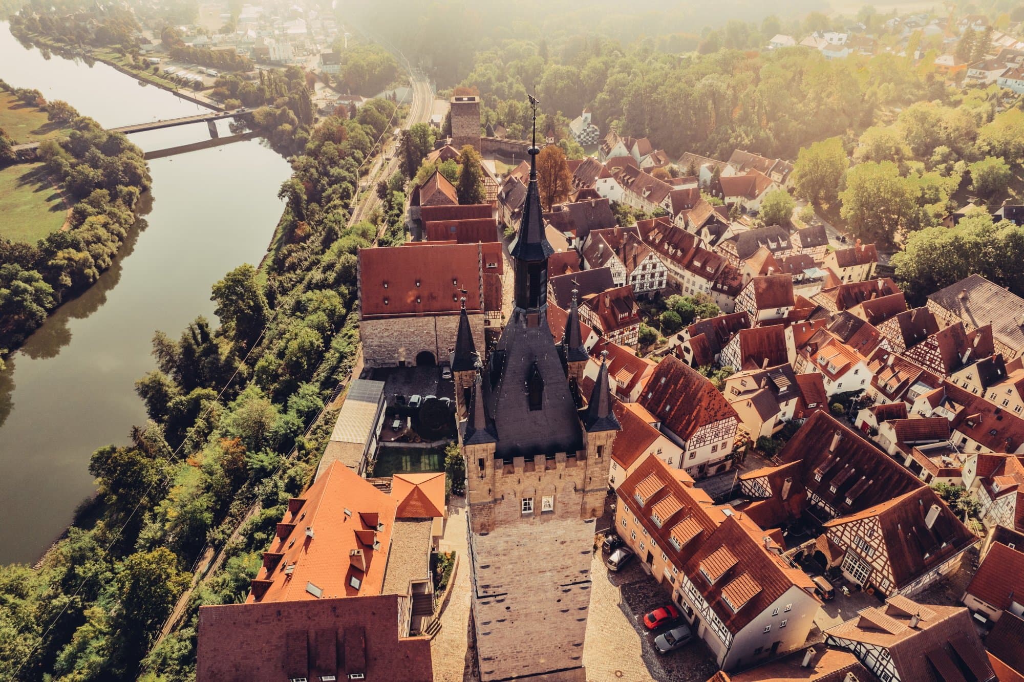 Luftaufnahme der Kaiserpfalz Bad Wimpfen