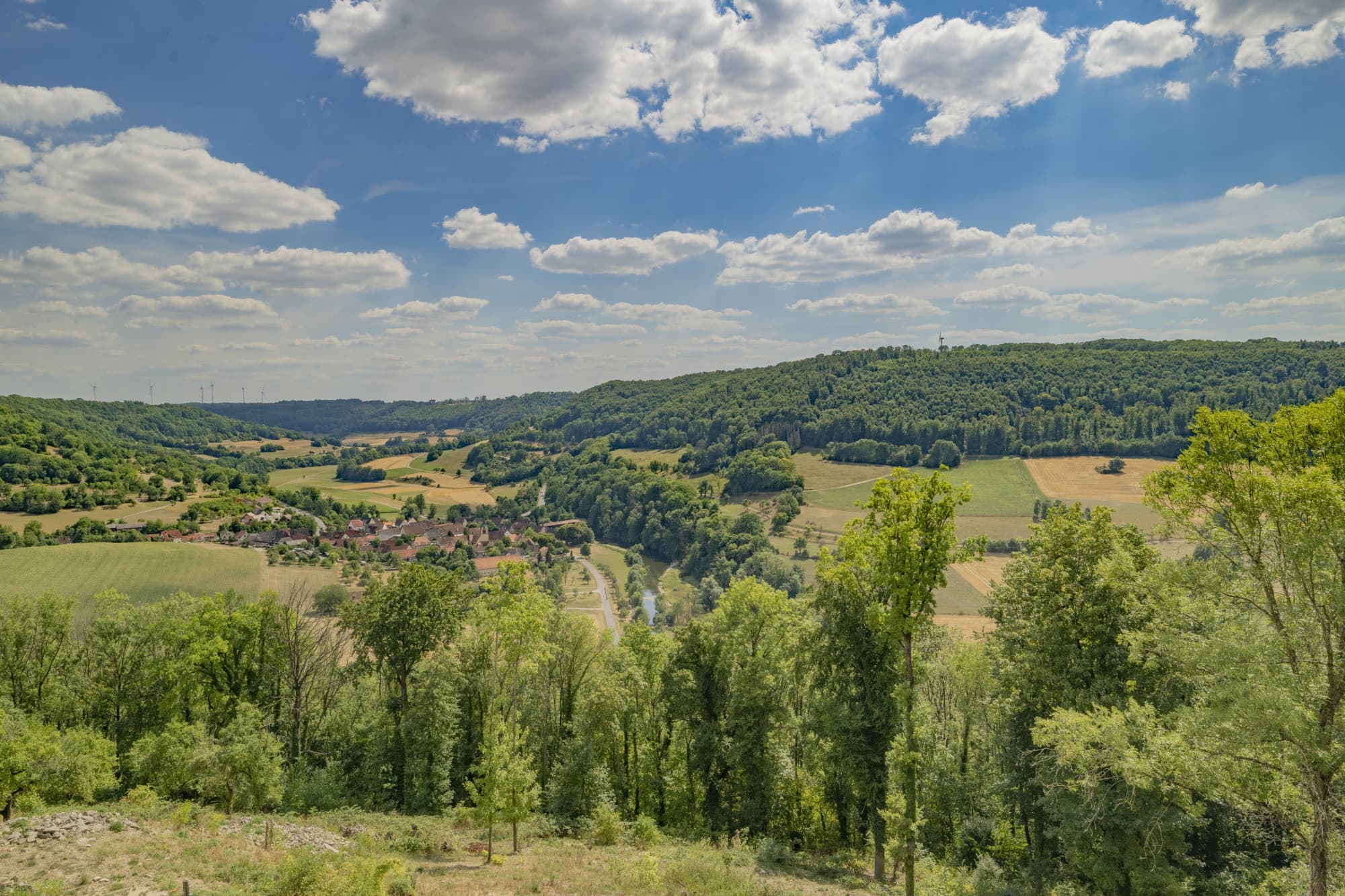 Blick von Langenburg ins Jagsttal