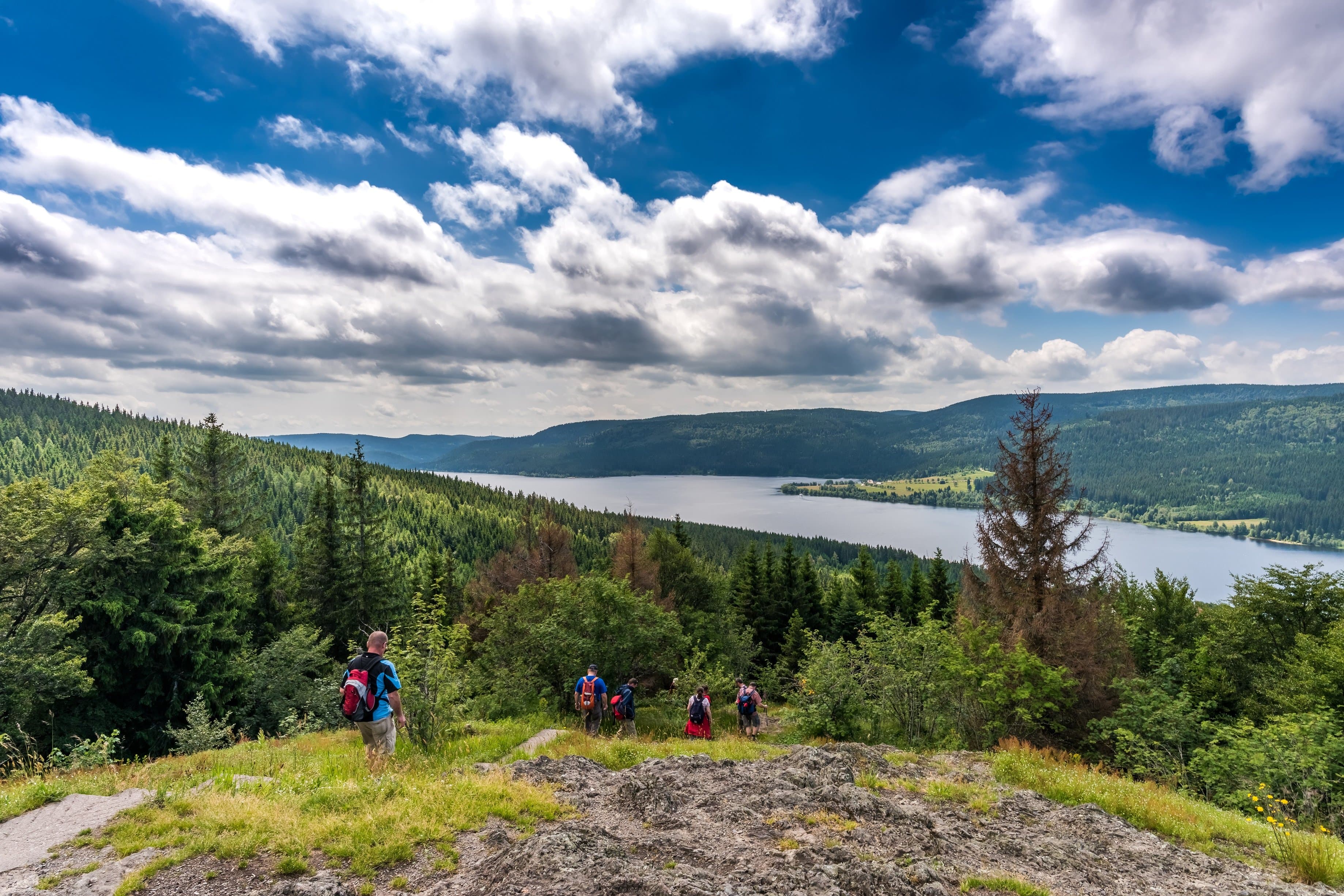 Weitsicht vom felsigen Hochplateau des Bildsteins Richtung Unterkrummenhof.