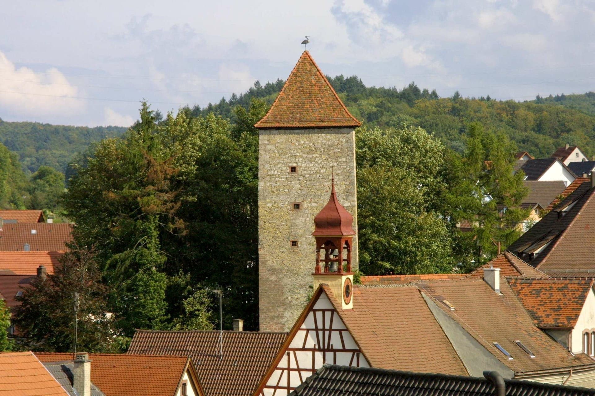 Die Steiner Burg und viele Wohnhäuser