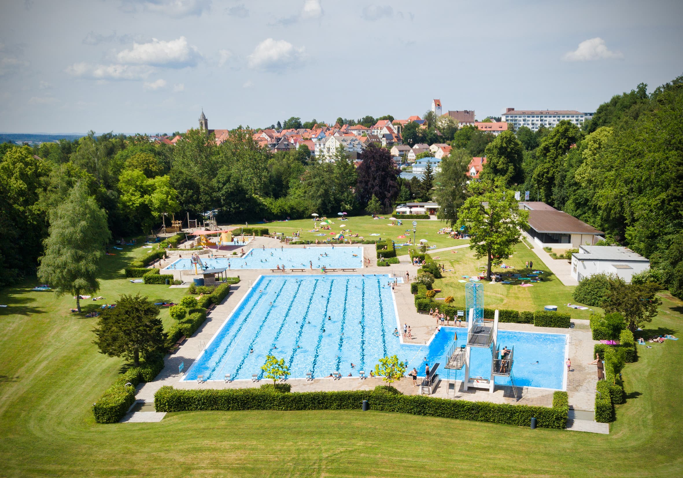 Luftbild Waldfreibad