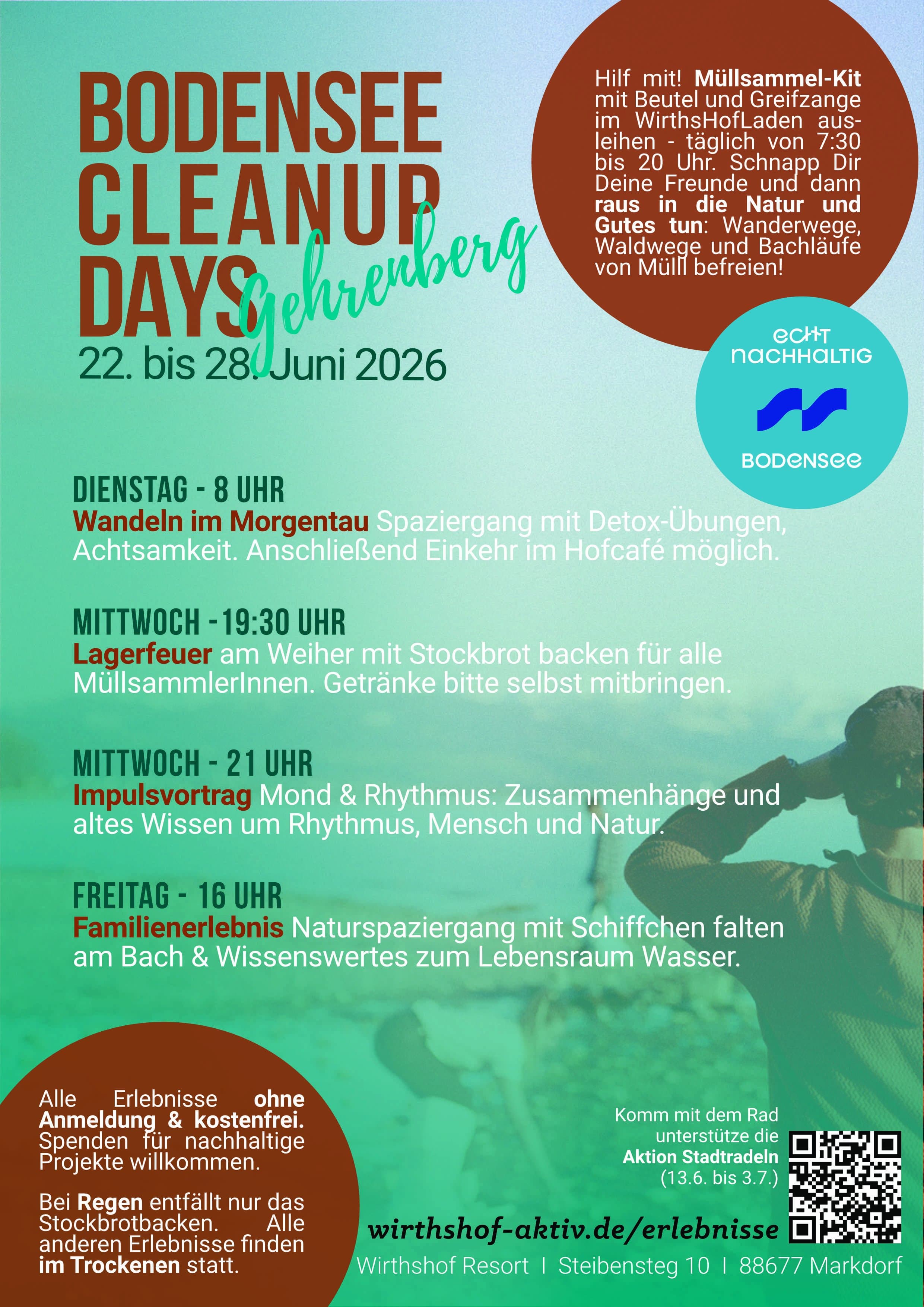 Plakat Bodensee Cleanup Days 2026 - Erlebnisse am Gehrenberg