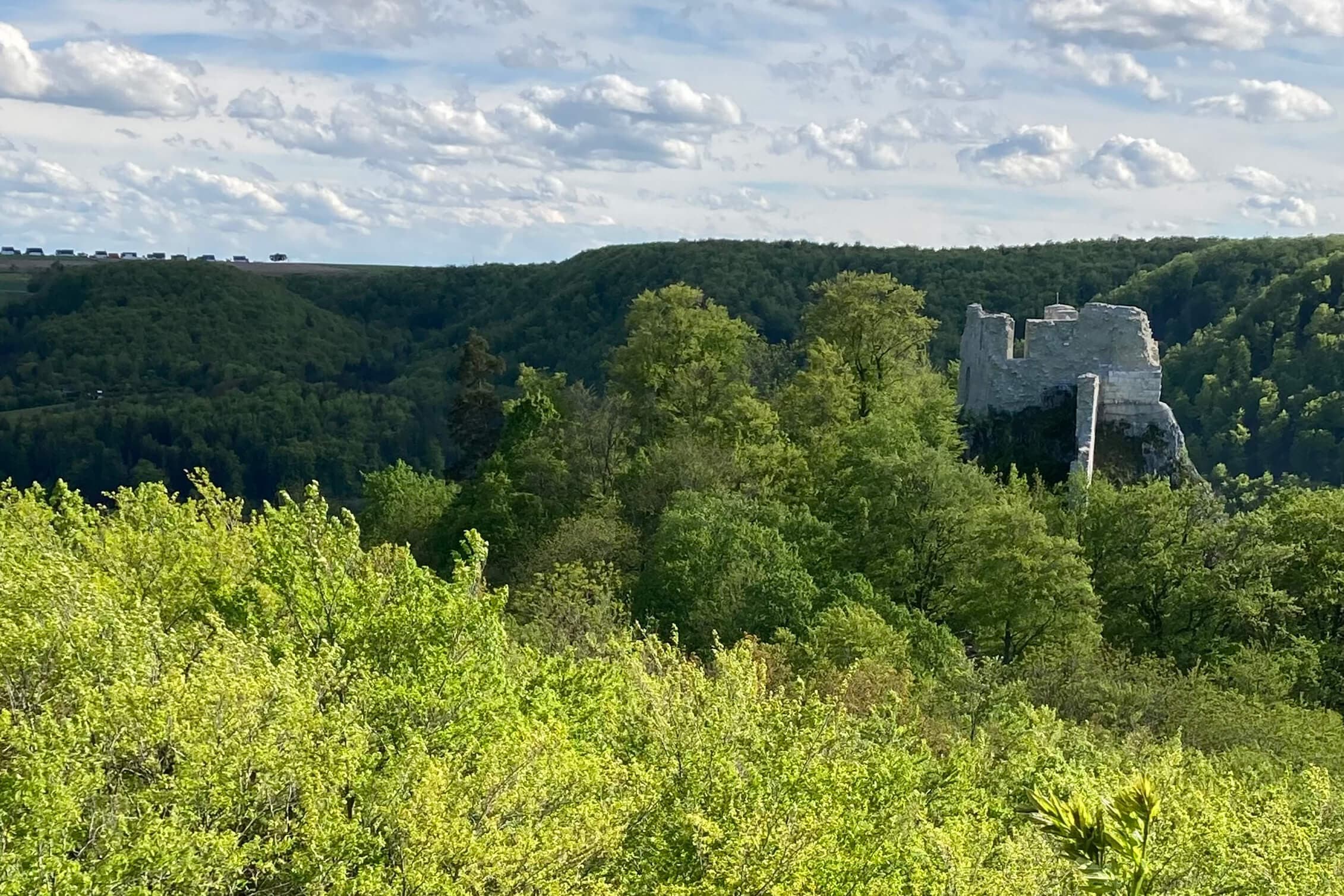Blick auf das Rusenschloss bei Blaubeuren